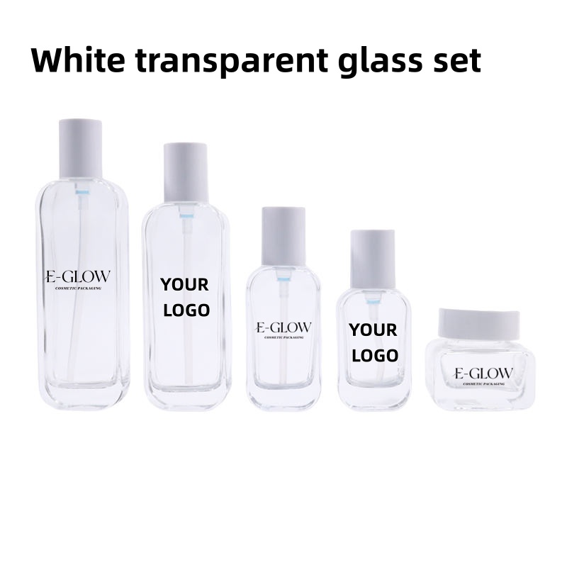Luxury Skincare Bottles - 【โลโก้แบบกำหนดเอง】1 ชิ้น บรรจุภัณฑ์บำรุงผิวแก้วใสหรูหรา 50 กรัม 100