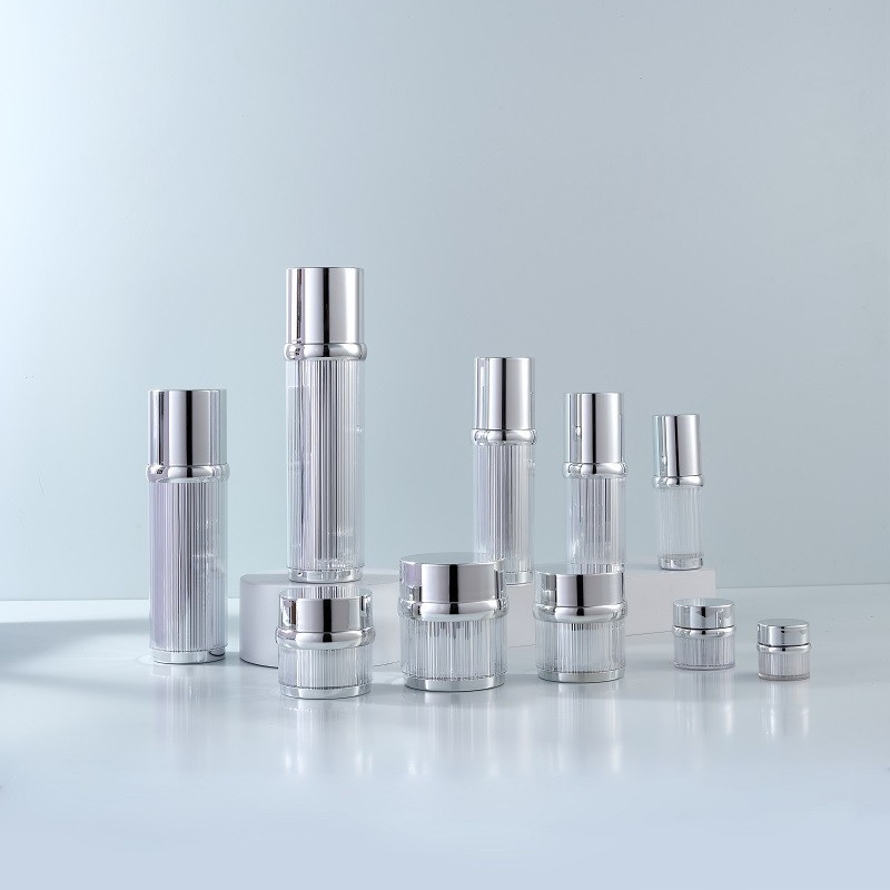 Luxury Skincare Bottles - ขวดอะคริลิคสีเงินแบบหรูหราขนาด 30 มล. 50 มล. 100