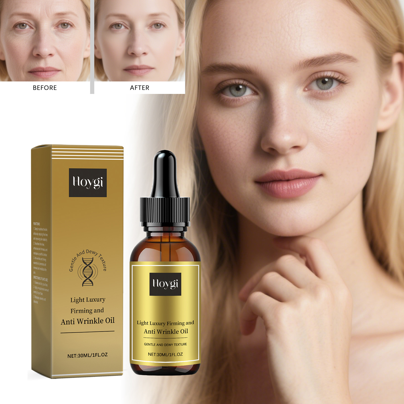 Luxury Skincare Aesthetic - น้ำมันบำรุงผิวหน้ากระชับ ยกกระชับ ลดเลือนริ้วรอย ปรับผิวให้กระจ่างใส บำรุงผิวให้เรียบเนียน นุ่ม
